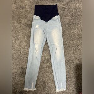 Pink Blue Maternity Jeans